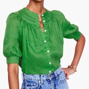 Boden Size 6 Stitched Yoke Linen Top